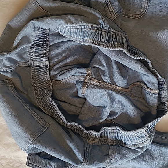 Gap Loose Baggy Fit Elastic Waist Cargo Pocket Easy Denim Light Blue Jeans - Picture 9 of 13